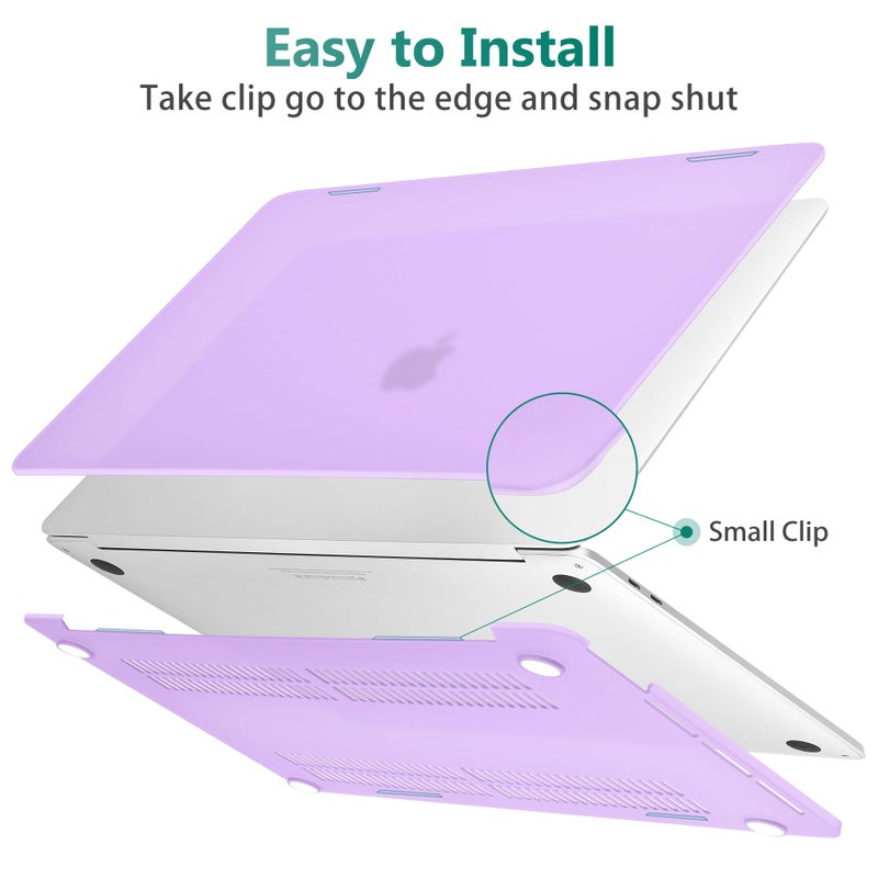 May Chen Compatible with MacBook Pro 13 inch Case 2022 2021 2020 Release Model A2338 M2 M1 A2251 A2289, Plastic Hard Shell Case with Keyboard Cover for MacBook Pro 13 Touch Bar Fits Touch ID, Purple - Image 5